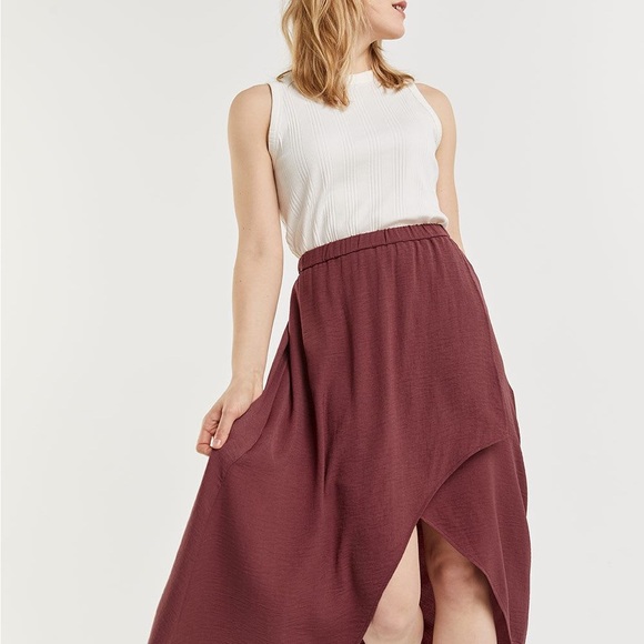 Navy Wrap Skirt - Picture 1 of 4